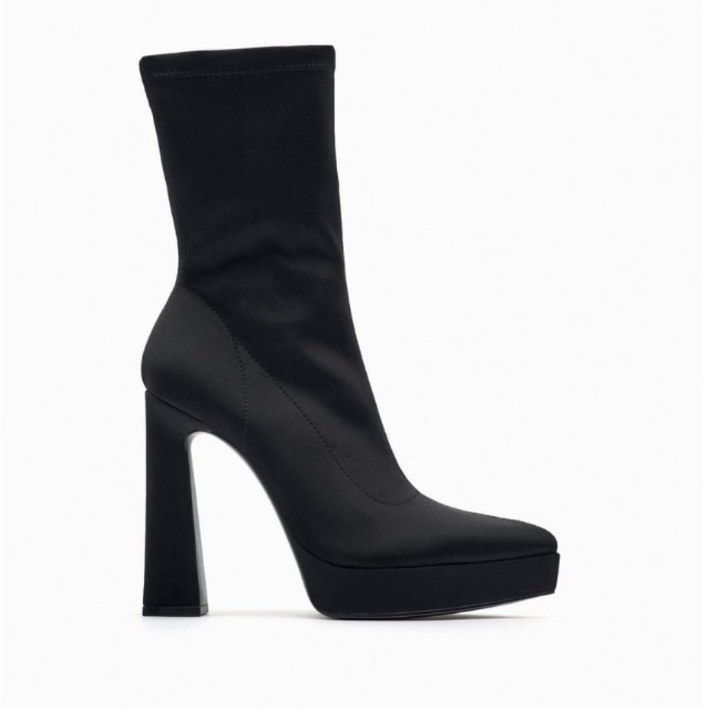 ZARA PLATFORM HEELED ANKLE BOOTS